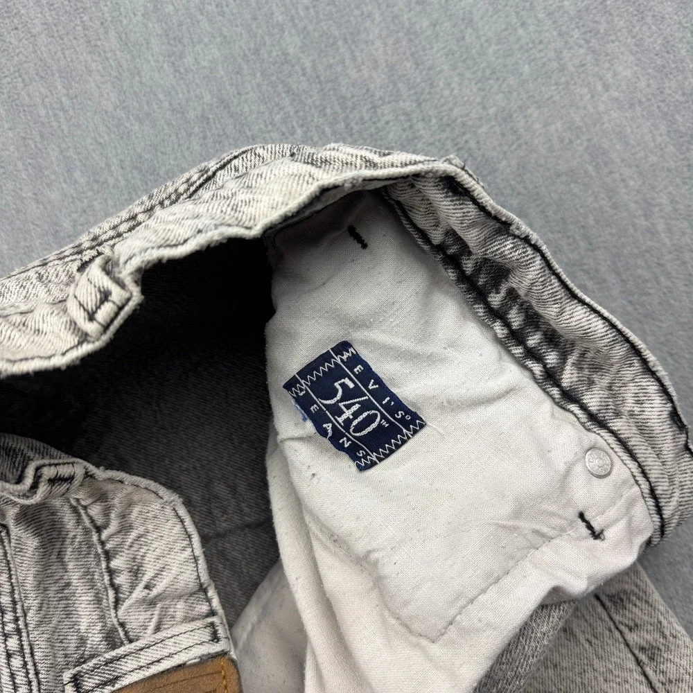 Vintage Levis 540 Jeans Mens 34x29 Fit 32x28 Gray Relaxed Acid Wash USA Made 80s